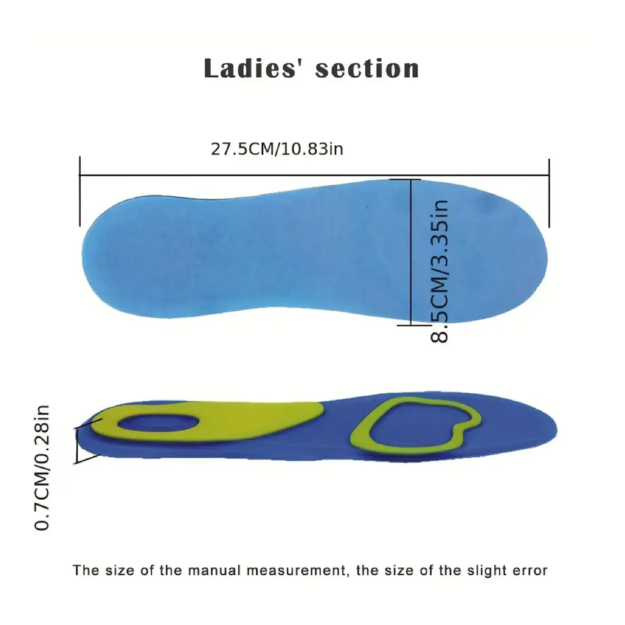 2pcs/pair Silicone Shock-absorbing Insoles PU Insoles Gel Insoles