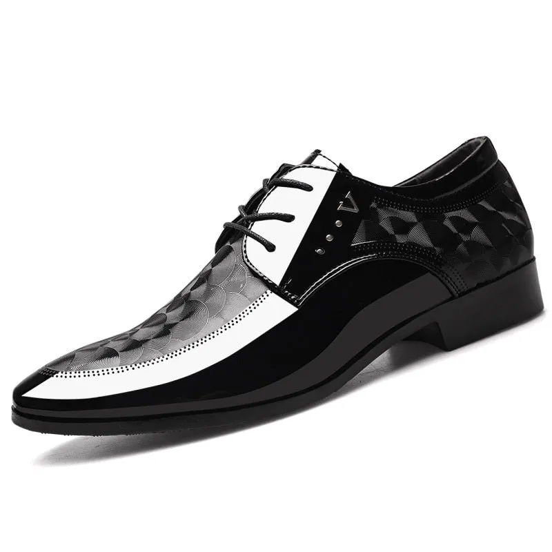 Amozae  Men Leather Shoes Spring New Fashion Bright Business Formal Wear Shoes Comfortable Breathable Large Size Male Shoes