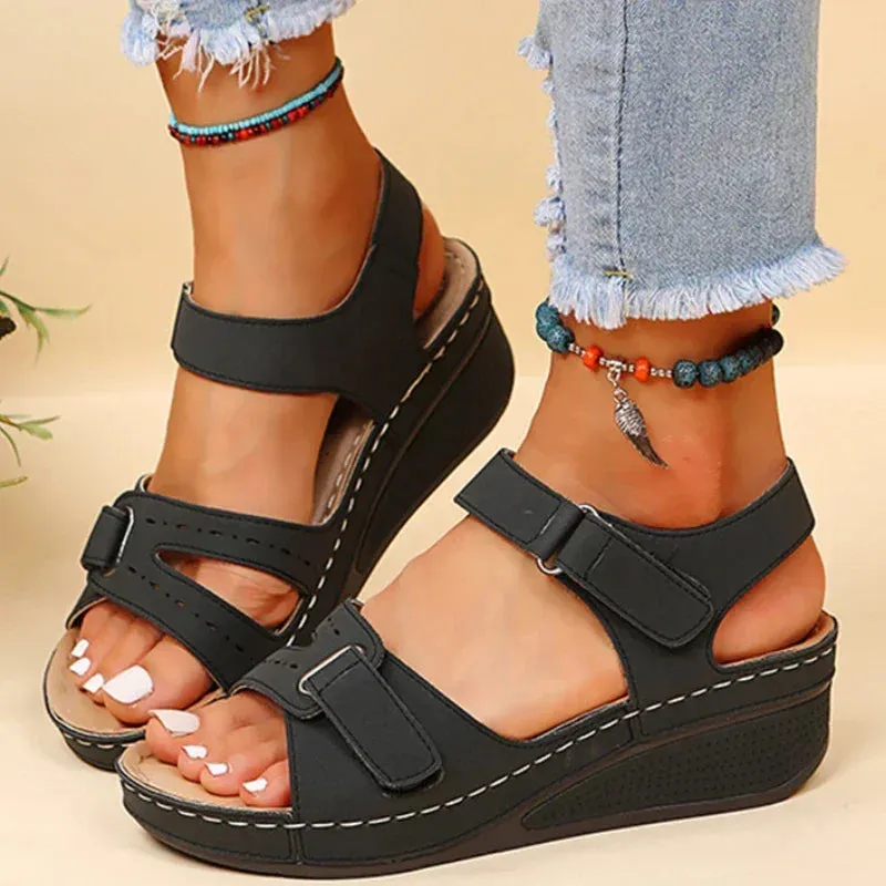 Amozae-Platform Wedge Sandals Women Summer Light Roman Sandal Non-Slip Beach Shoes Open Toe Flat Comfy Casual Platform Sandalias Mujer