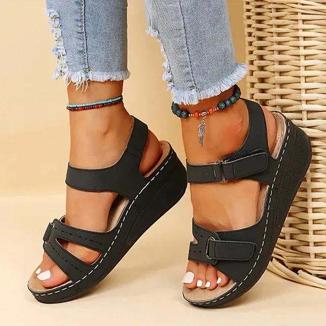 Amozae-Platform Wedge Sandals Women Summer Light Roman Sandal Non-Slip Beach Shoes Open Toe Flat Comfy Casual Platform Sandalias Mujer