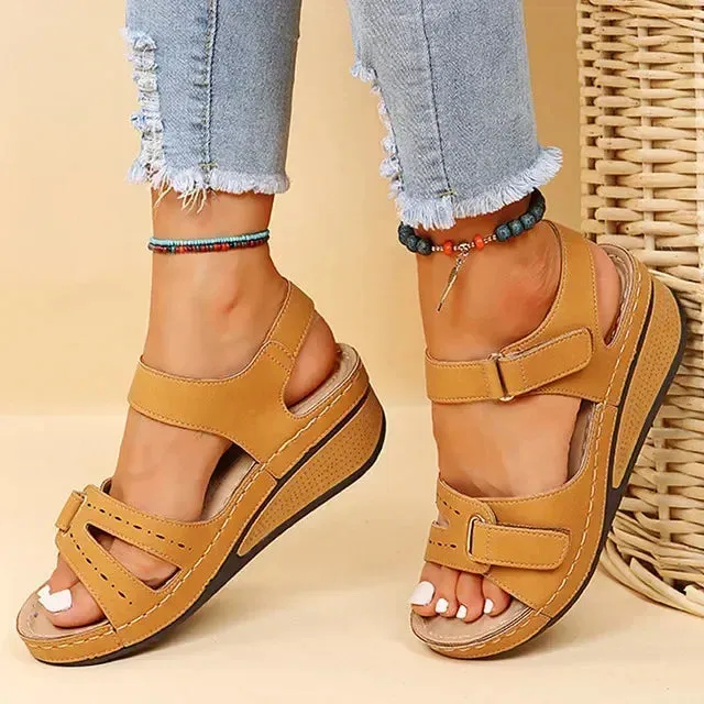 Amozae-Platform Wedge Sandals Women Summer Light Roman Sandal Non-Slip Beach Shoes Open Toe Flat Comfy Casual Platform Sandalias Mujer