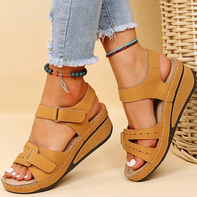 Amozae-Platform Wedge Sandals Women Summer Light Roman Sandal Non-Slip Beach Shoes Open Toe Flat Comfy Casual Platform Sandalias Mujer