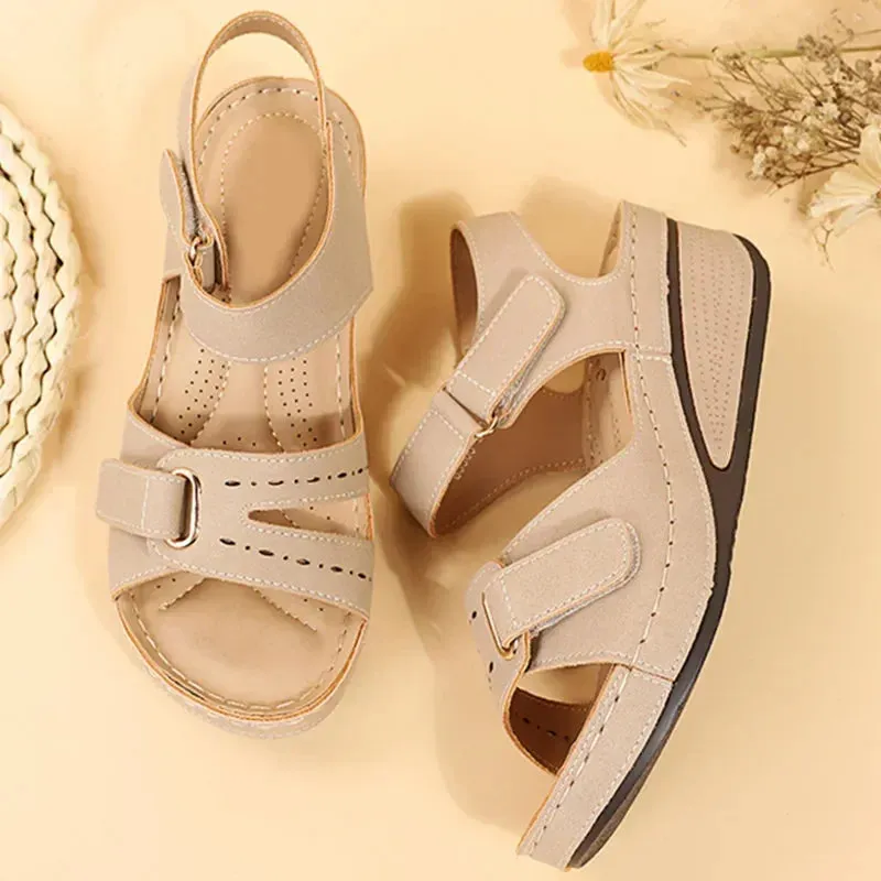 Amozae-Platform Wedge Sandals Women Summer Light Roman Sandal Non-Slip Beach Shoes Open Toe Flat Comfy Casual Platform Sandalias Mujer