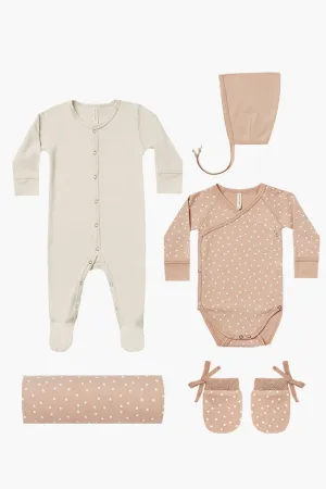 Baby Onesie Quincy Mae Essentials 5-Piece Set - Ivory Petal