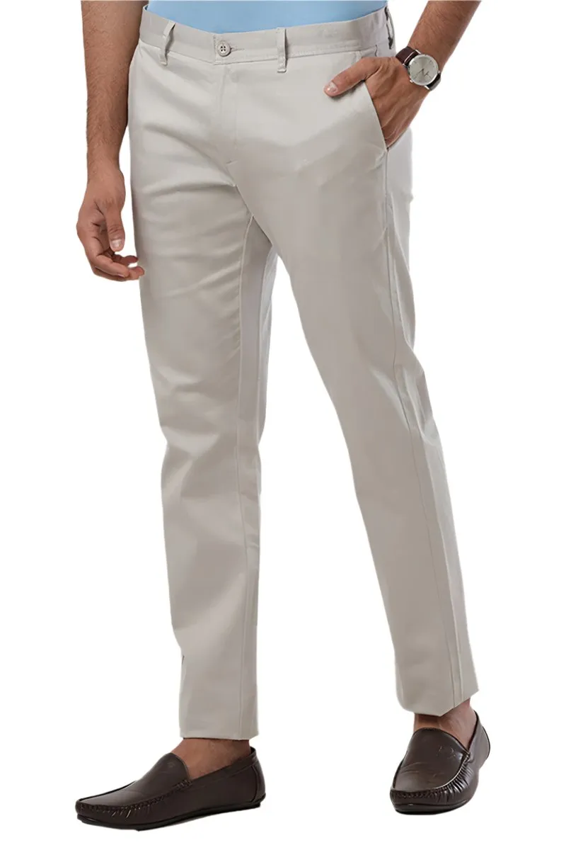 Basic Chino - Light Gray Trouser For Men | Ariser