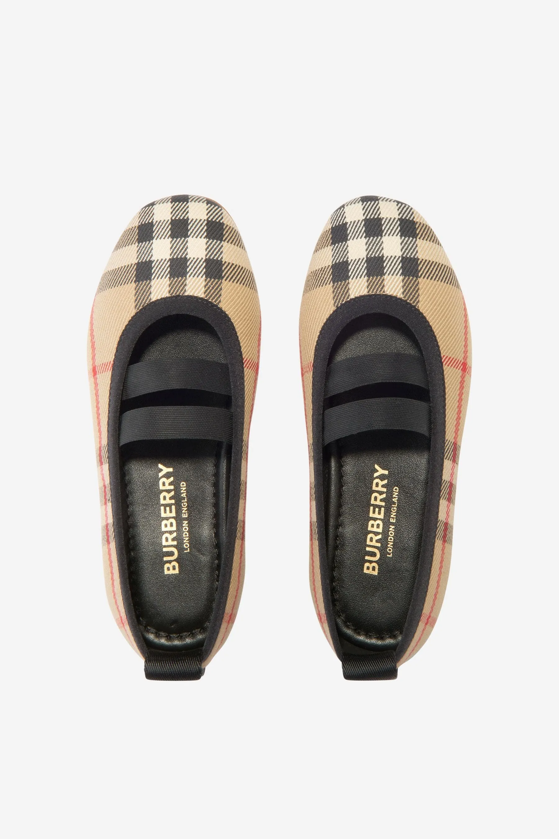 Burberry Girls Mini Grace Check Print Slip On Shoes