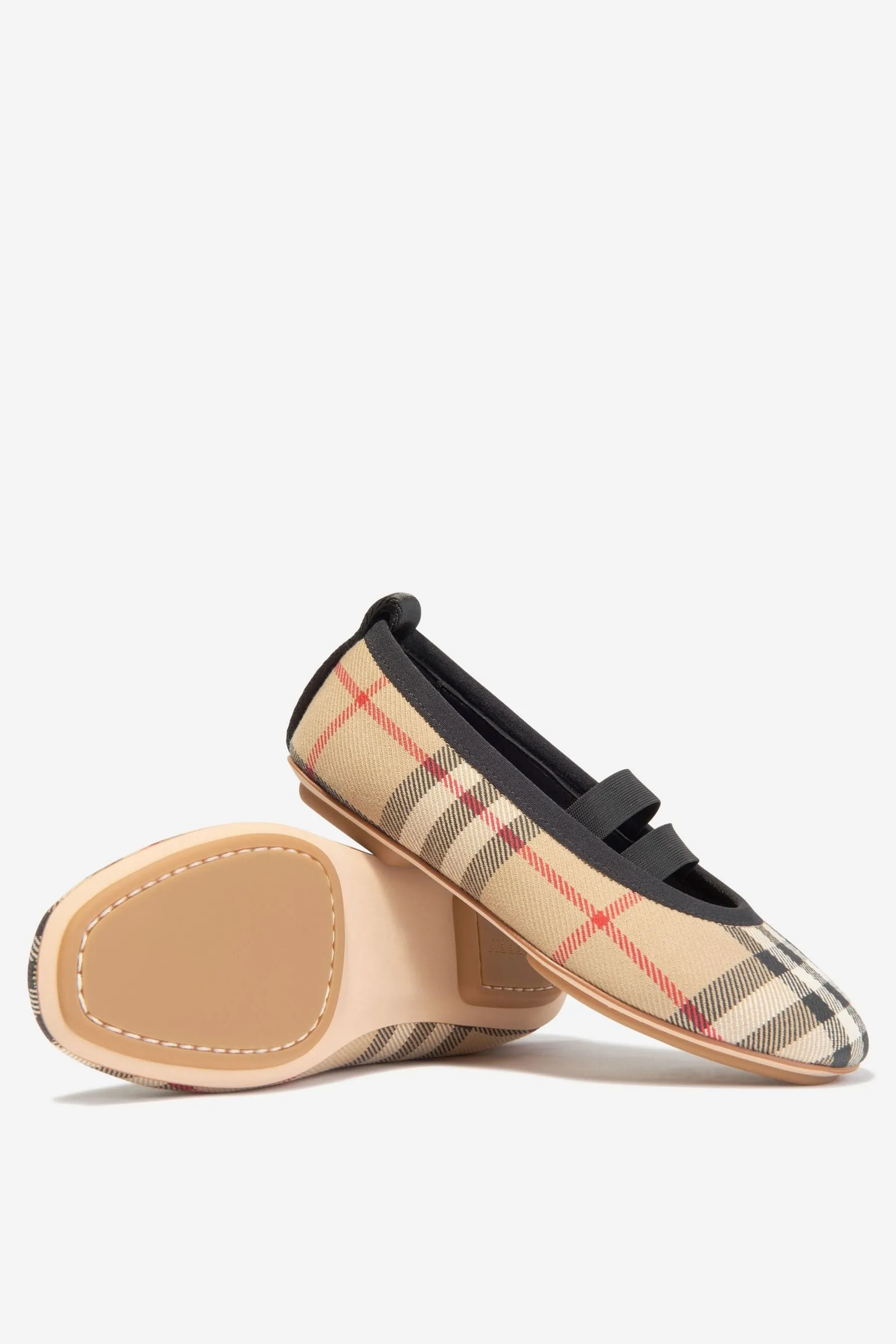 Burberry Girls Mini Grace Check Print Slip On Shoes