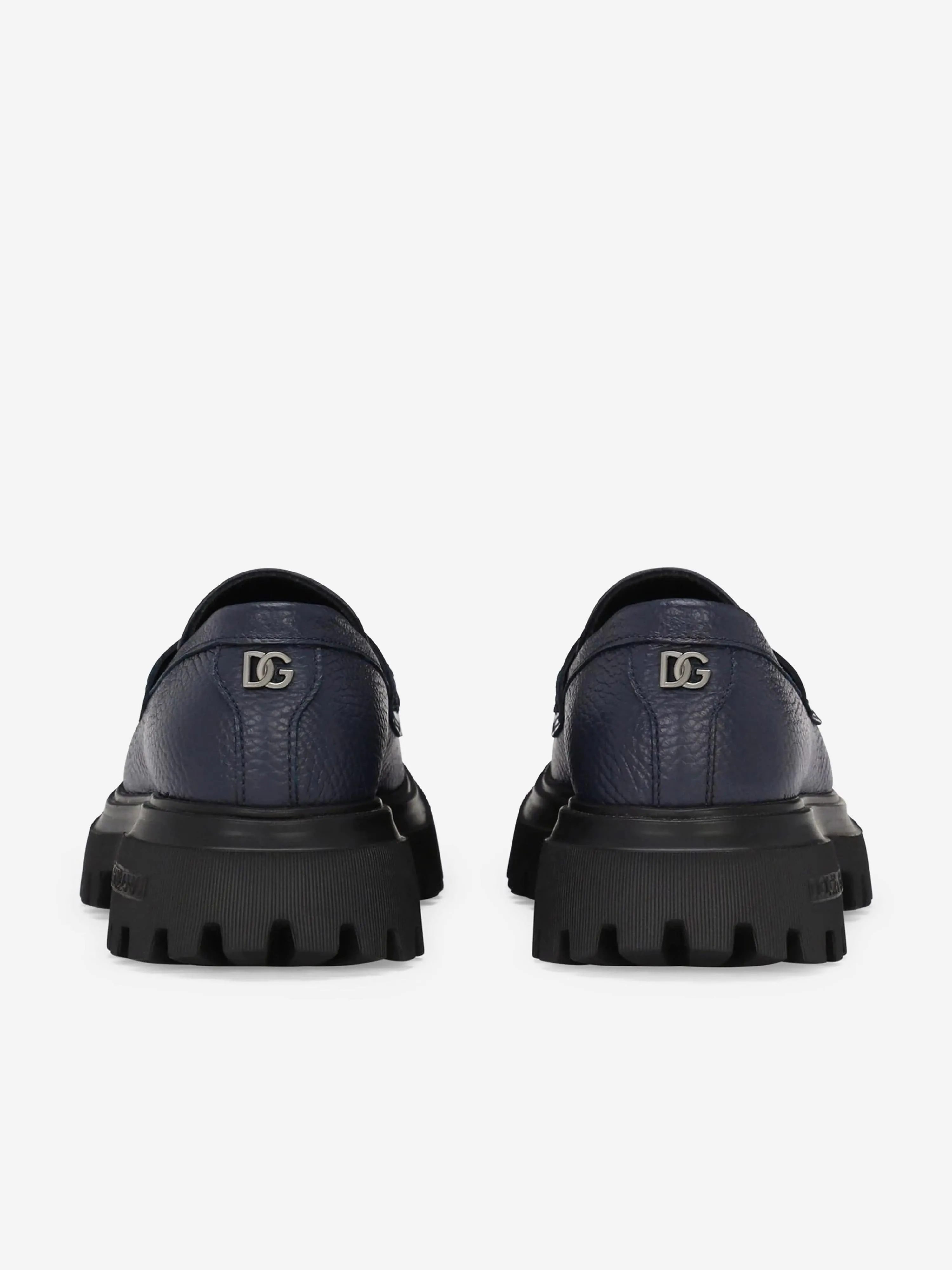 Dolce & Gabbana Girls Leather Mocassin Shoes in Blue