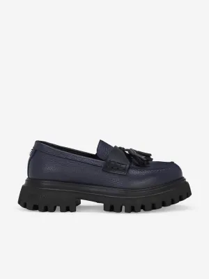 Dolce & Gabbana Girls Leather Mocassin Shoes in Blue