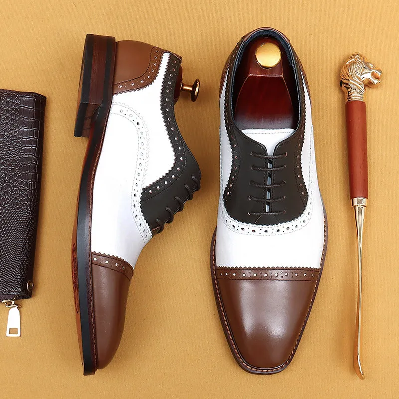 Elegant Carved British Leather Formal Shoes