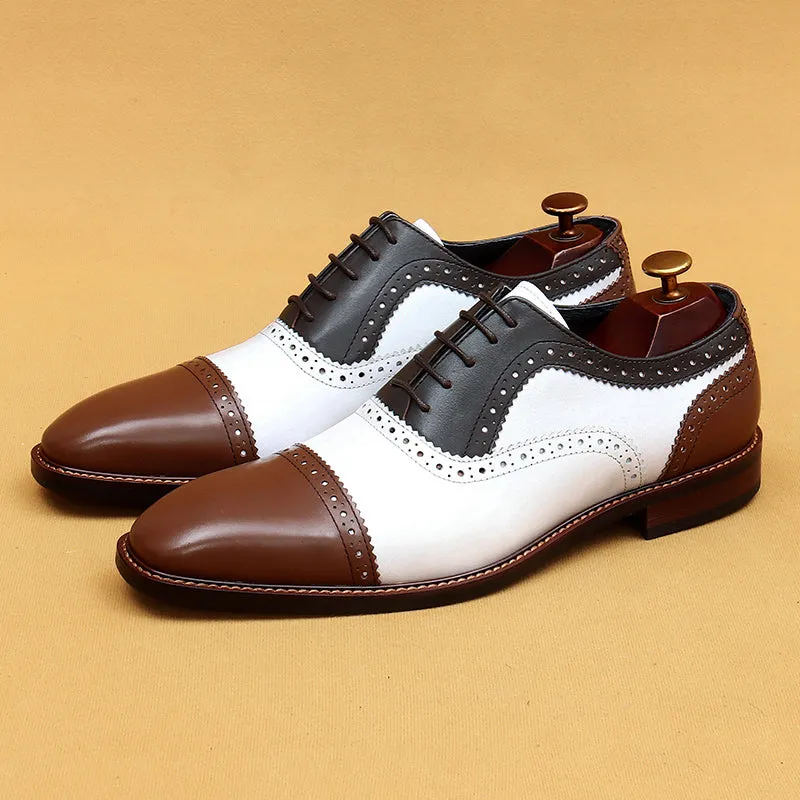 Elegant Carved British Leather Formal Shoes