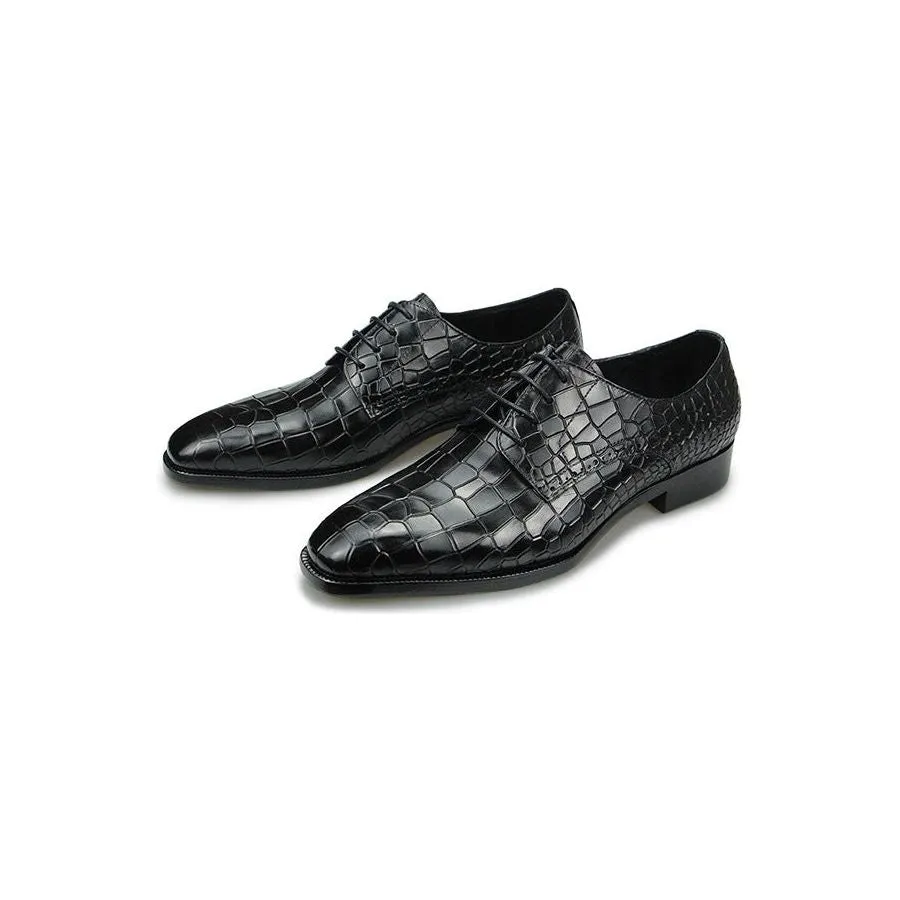 Elegant CrocTex Pointed Toe Derby Dress Shoes: DapperLux