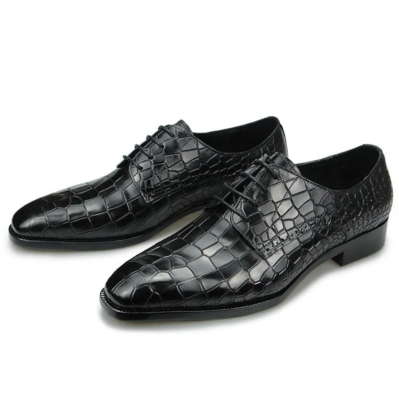 Elegant CrocTex Pointed Toe Derby Dress Shoes: DapperLux