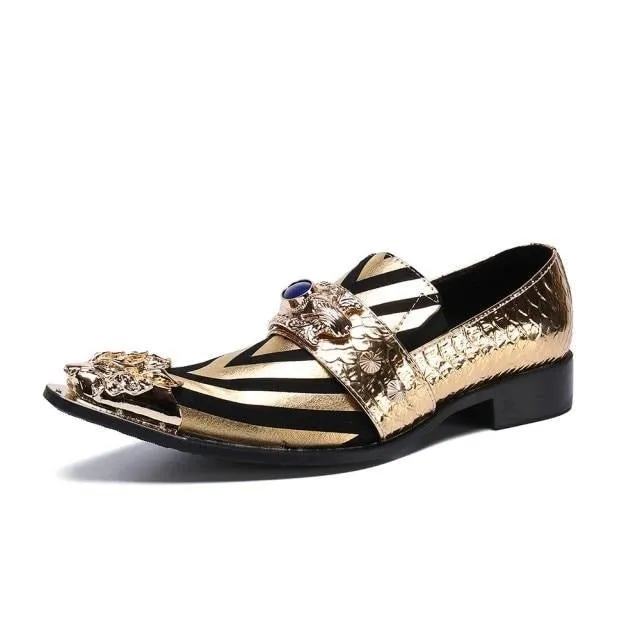 ExoticStripe Luxe Slip-On Oxford Shoes