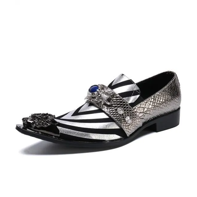 ExoticStripe Luxe Slip-On Oxford Shoes