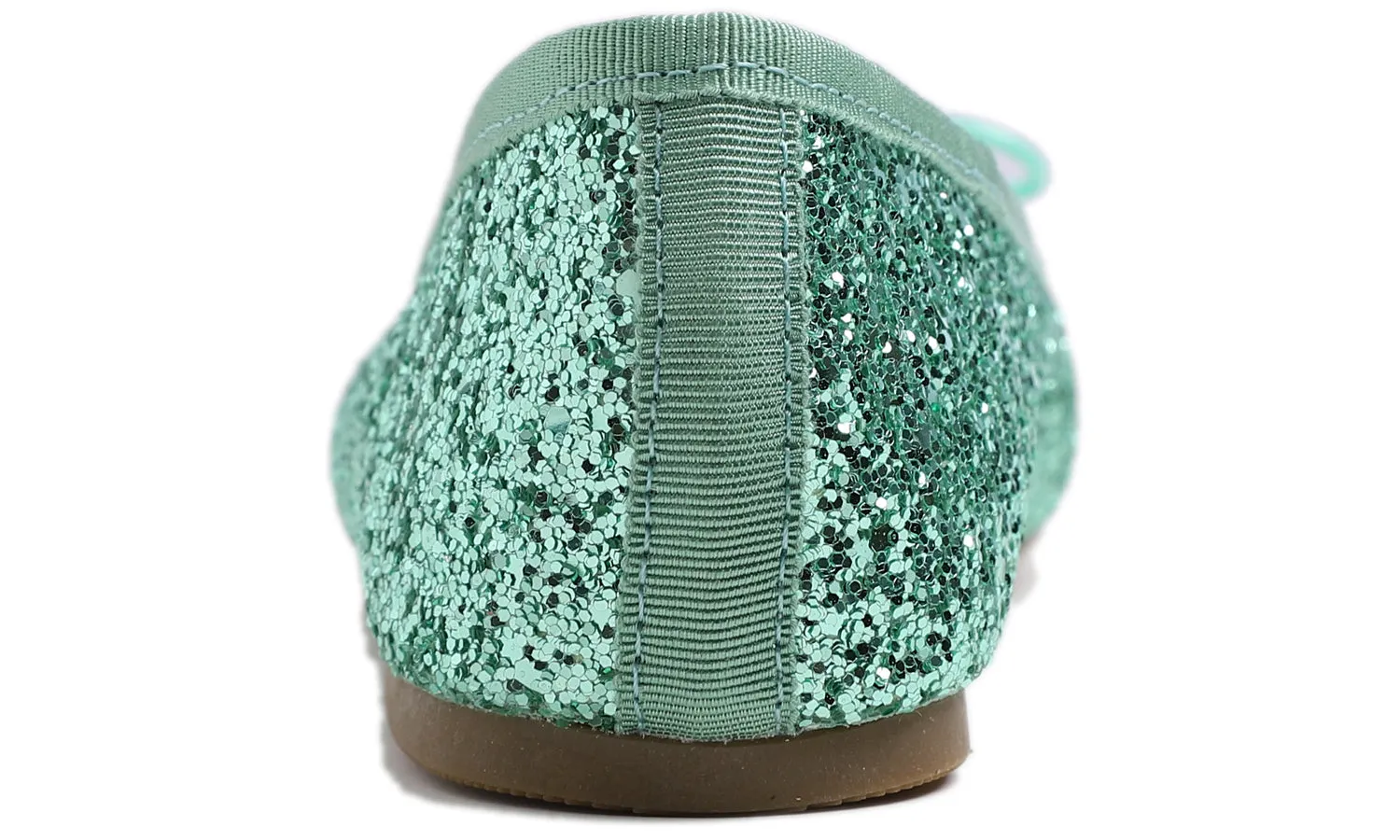 Feversole Women's Sparkle Memory Foam Cushioned Colorful Shiny Ballet Flats Glitter Jade Green