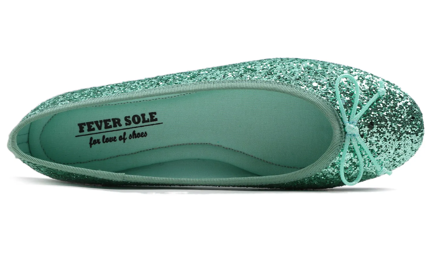 Feversole Women's Sparkle Memory Foam Cushioned Colorful Shiny Ballet Flats Glitter Jade Green