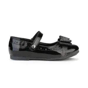 GIRLS BLACK SHINY FORMAL SHOES