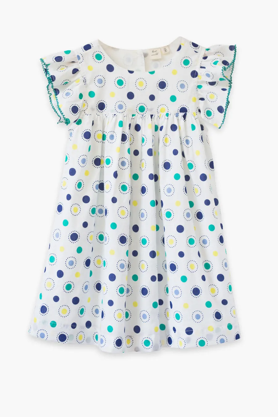 Girls Dress Beet World Hattie Blue Dot