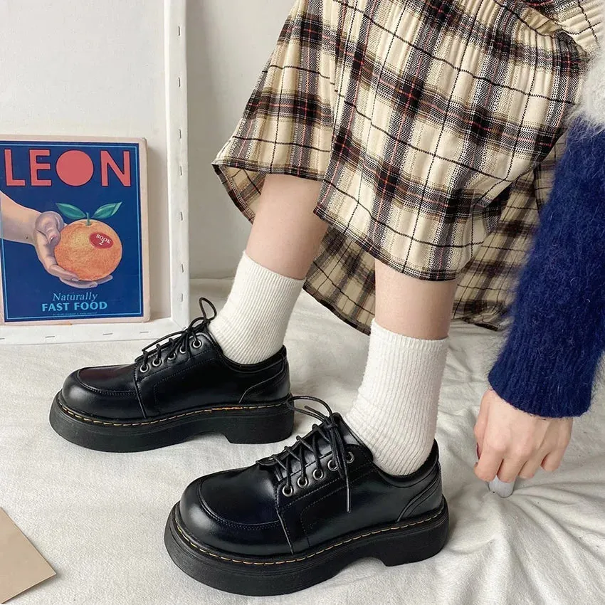 Japanese School Uniform shoes Jk Student Shoes Girls Women Kawaii Lolita Soft Girl Round Toe lolita Platform Mary Jane Shoes