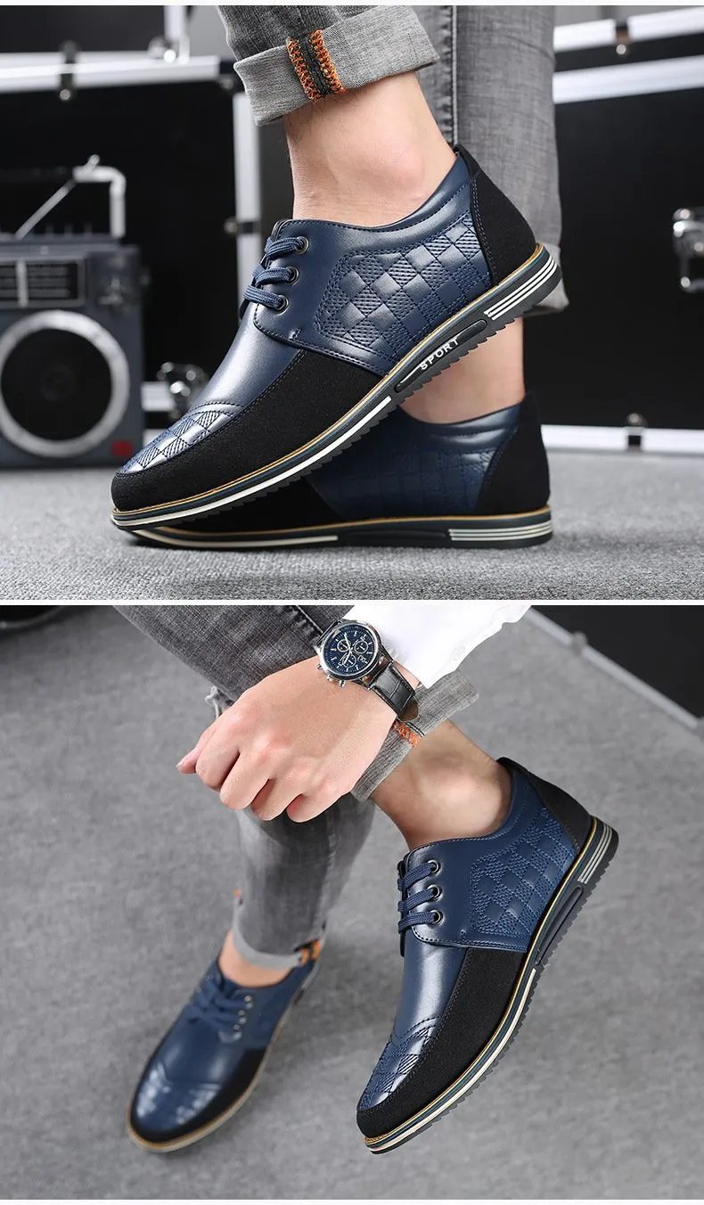 Kaegreel Men's Round Head Lace Up Leather Business Shoes