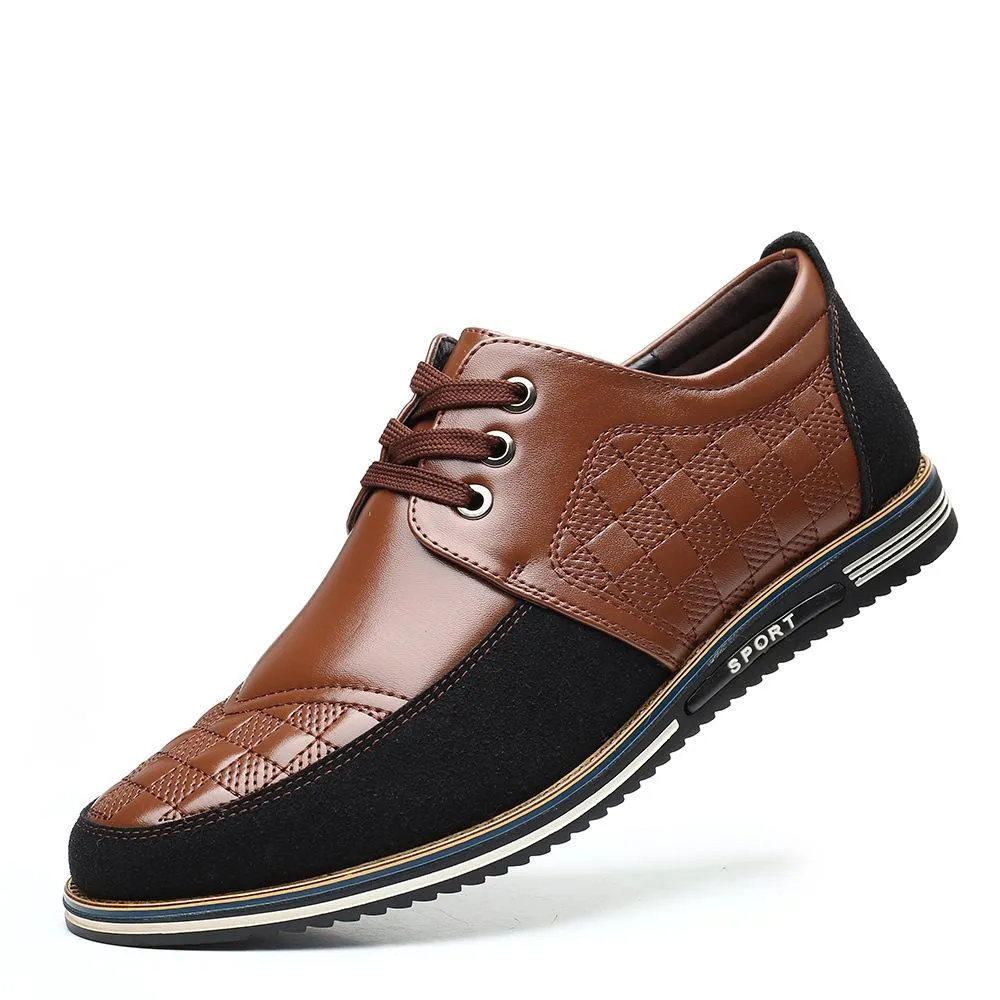 Kaegreel Men's Round Head Lace Up Leather Business Shoes