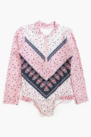 Kids Swimsuit Seafolly Beach Rose Long-Sleeve Surf