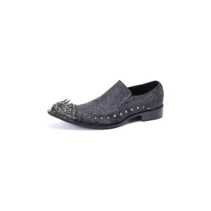 Luxe Exotic Genuine Leather Pointed Toe Slip-ons