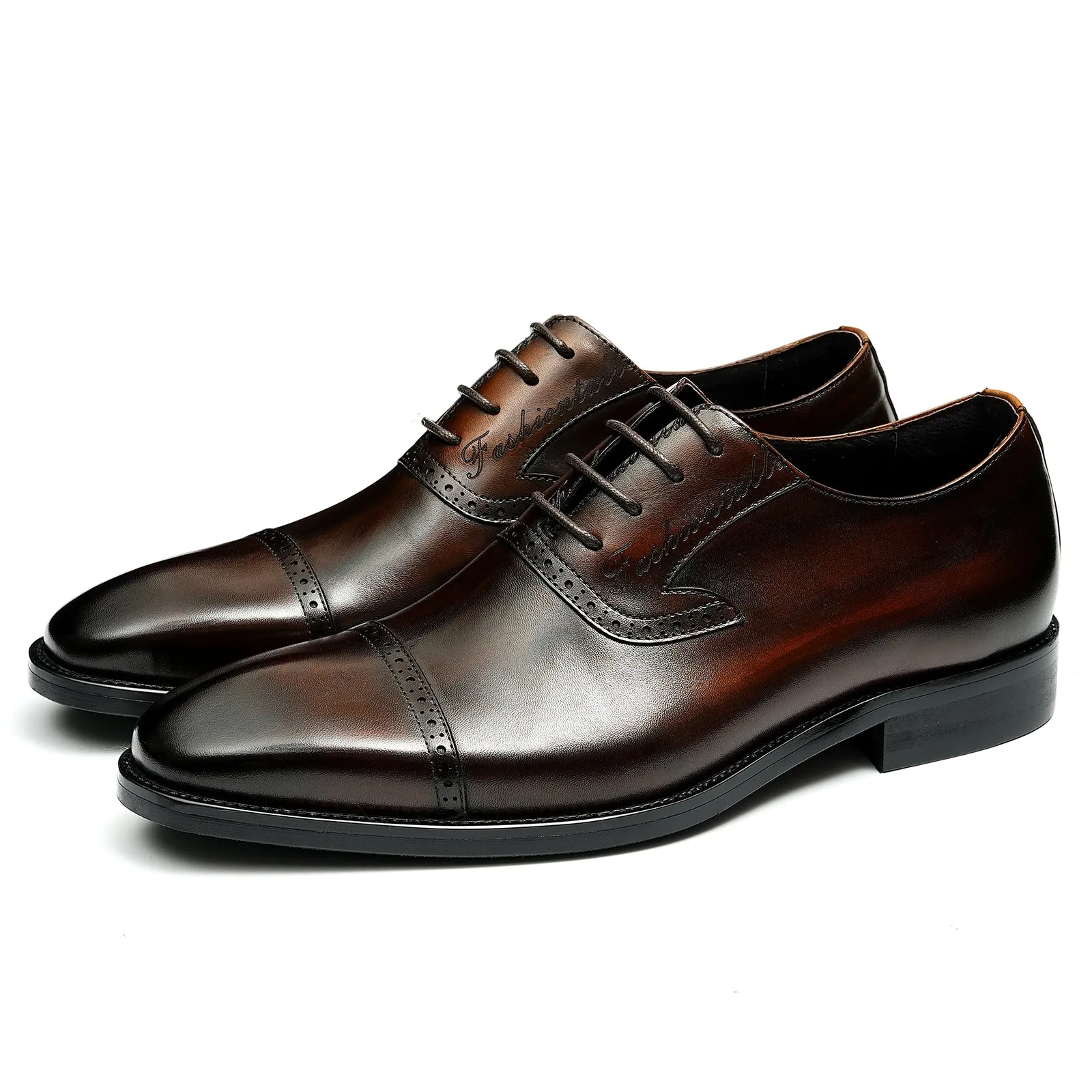 Luxe Exotic Leather Pointed Toe Oxford Dress Shoes