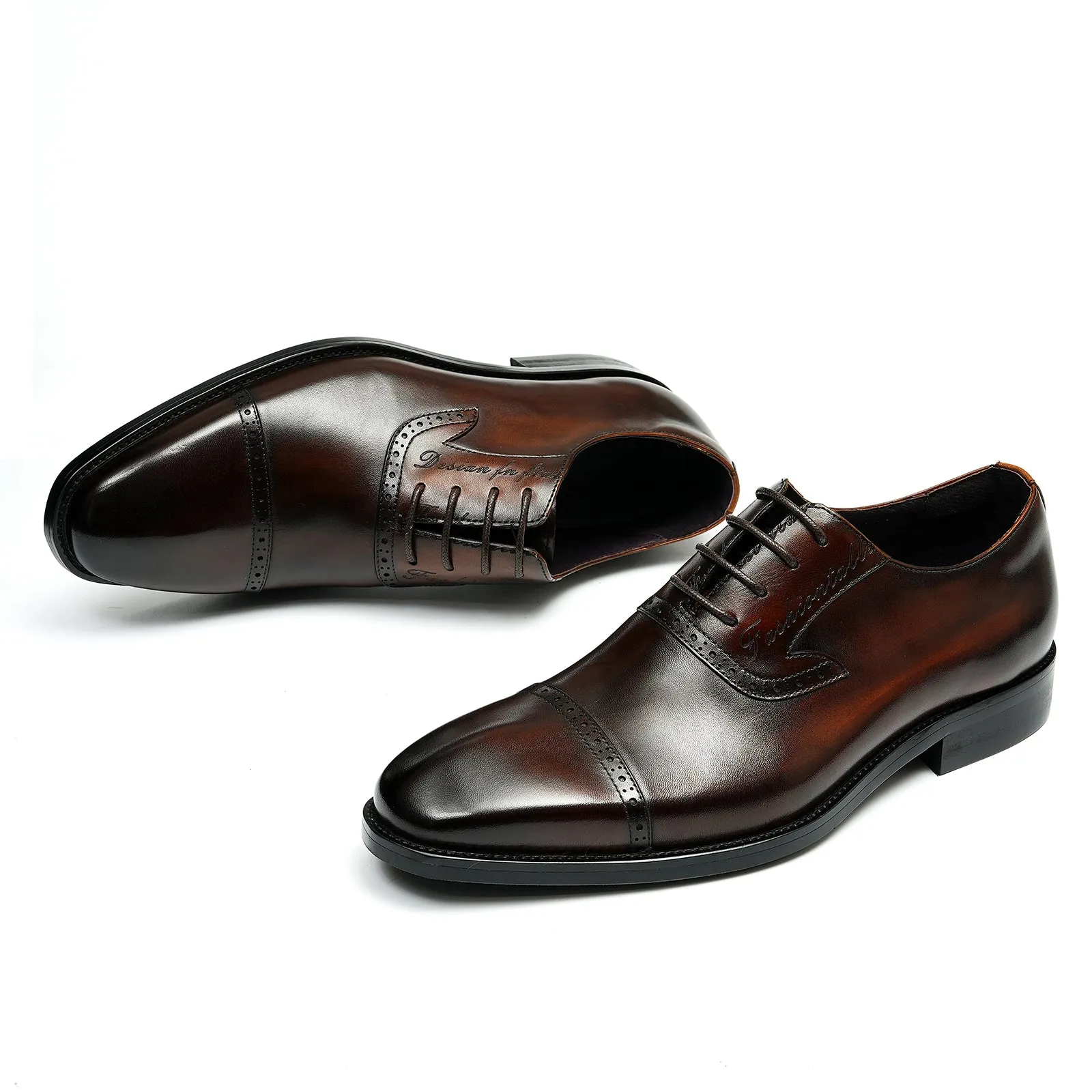 Luxe Exotic Leather Pointed Toe Oxford Dress Shoes