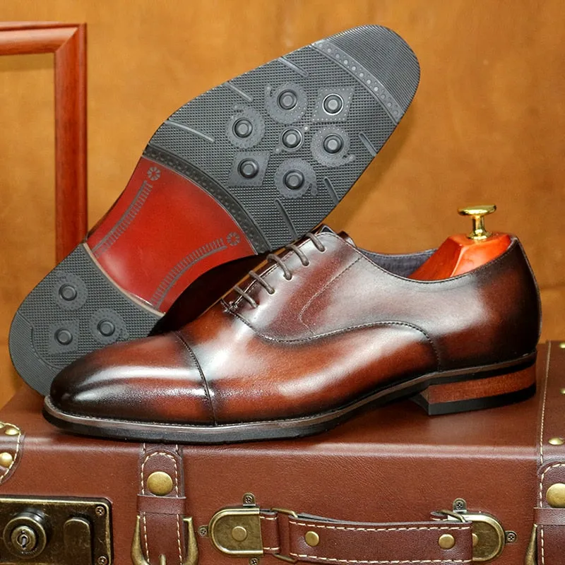 LuxePoint Brogue Leather Lace-Up Shoes