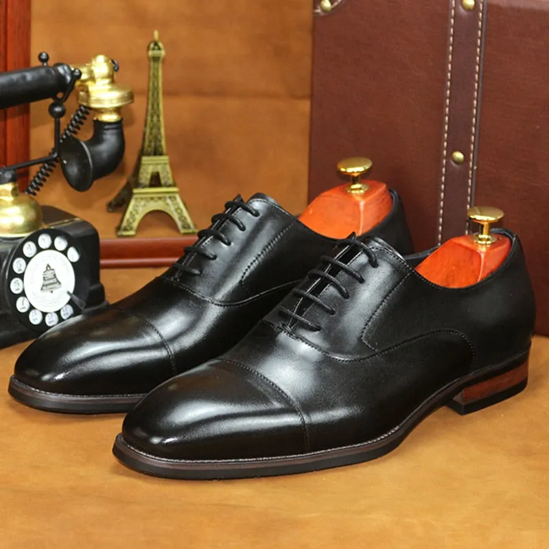 LuxePoint Brogue Leather Lace-Up Shoes