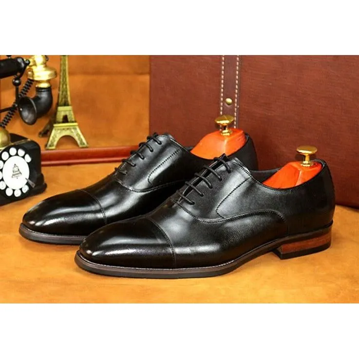 LuxePoint Brogue Leather Lace-Up Shoes