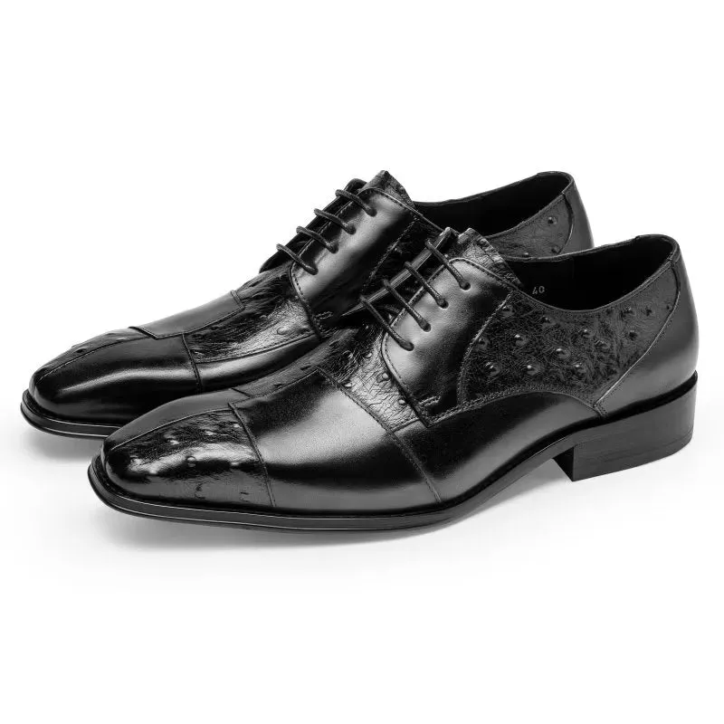 LuxeTex Exotic Texture Formal Derbies Dress Shoes