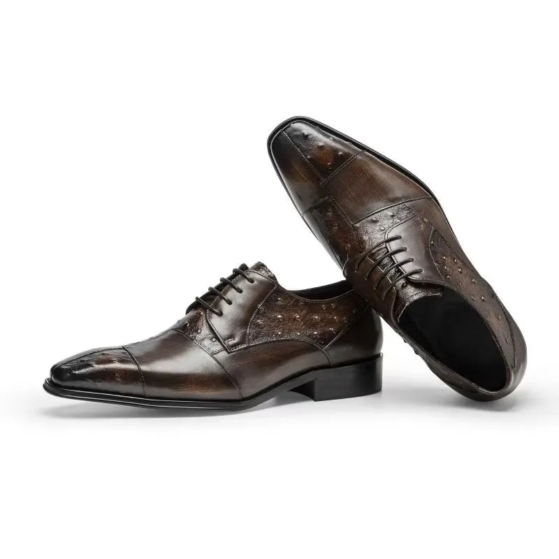 LuxeTex Exotic Texture Formal Derbies Dress Shoes