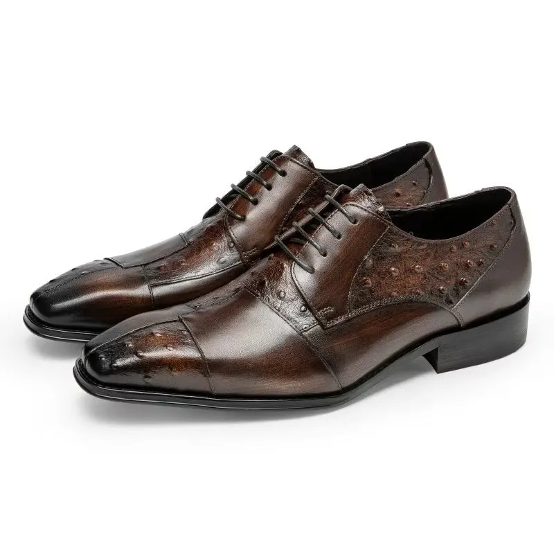 LuxeTex Exotic Texture Formal Derbies Dress Shoes