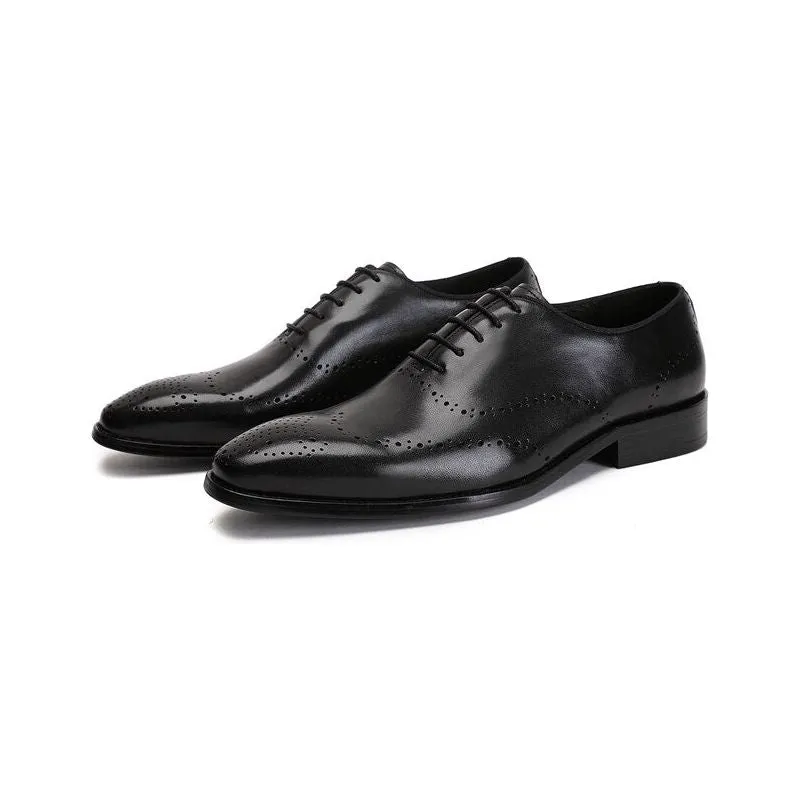 LuxeWing Exotic Cow Leather Brogue Shoes