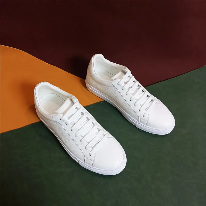 Luxury Leather Lace-up Platform Sneakers