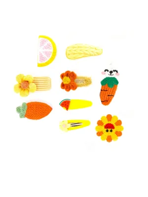 Melbees by Yellow Chimes Hair Clips for Girls Kids Hair Clip Hair Accessories For Girls Cute Characters Pretty Snap Hair Clips for Baby Girls 8 Pcs Yellow Alligator Clips for Hair Baby Kids Toddlers