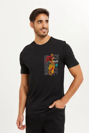 Men Black T-Shirts With Studs