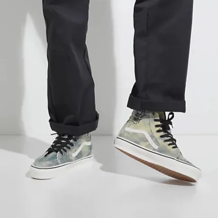 Men's Denim Embroidery SK8-Hi Tapered - Denim Blue/Olive/White