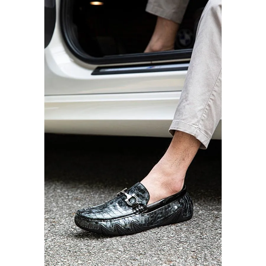 MooLuxe Alligator Slip-On Loafers