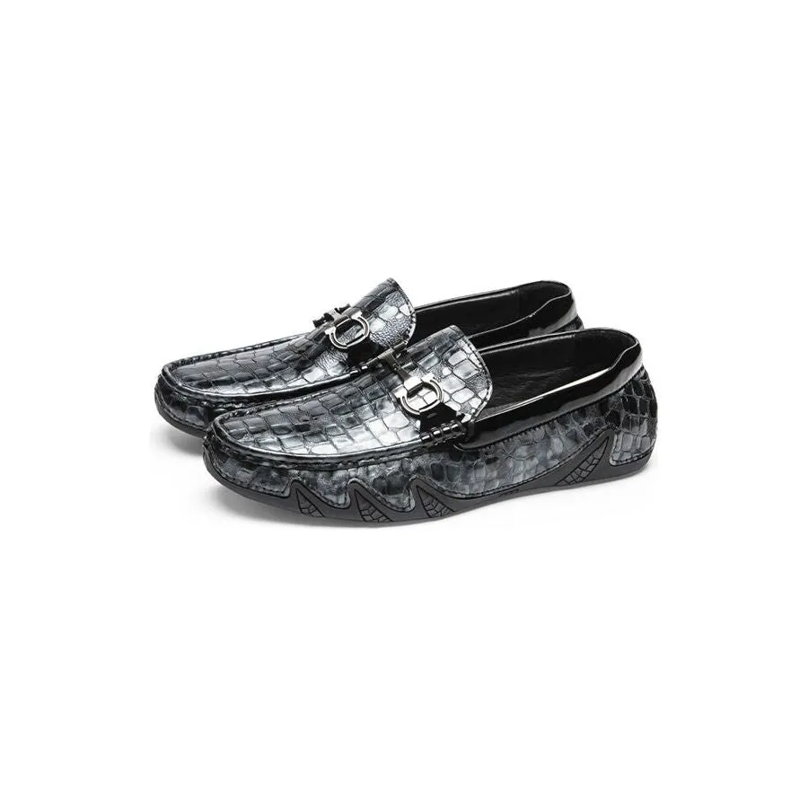 MooLuxe Alligator Slip-On Loafers