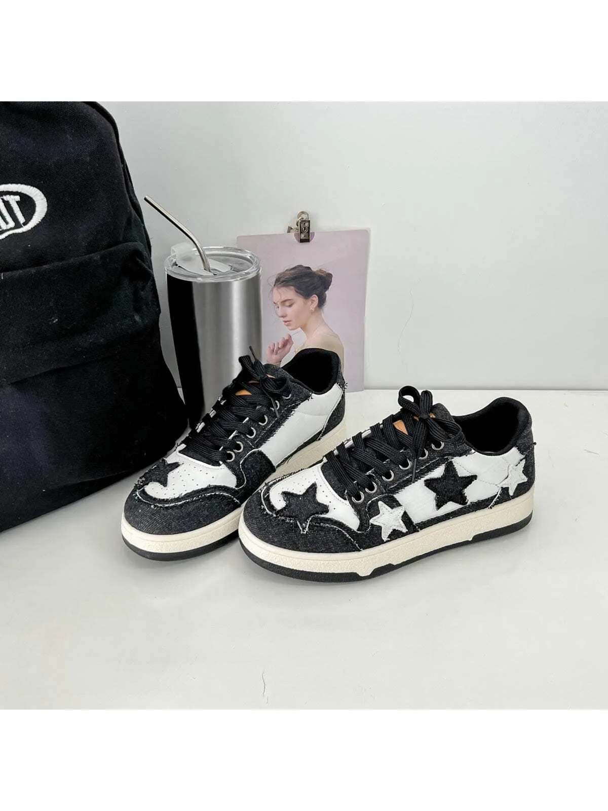 New Artistic Style Star Pattern Canvas Shoes for Women