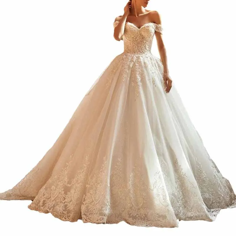 Princess Bridal Dress Stunning Backless Ball Gown Wedding Dress