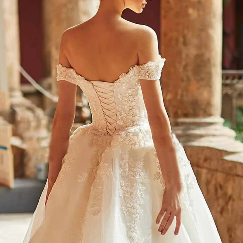 Princess Bridal Dress Stunning Backless Ball Gown Wedding Dress