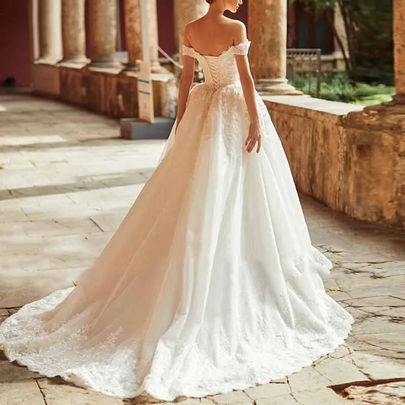 Princess Bridal Dress Stunning Backless Ball Gown Wedding Dress