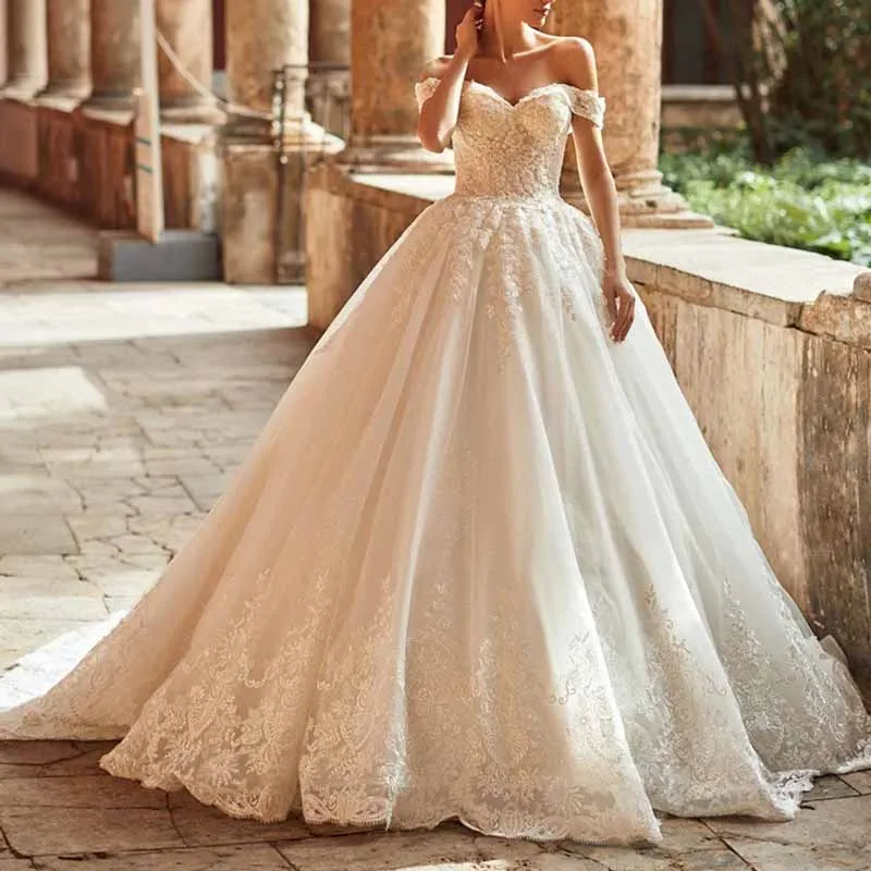 Princess Bridal Dress Stunning Backless Ball Gown Wedding Dress