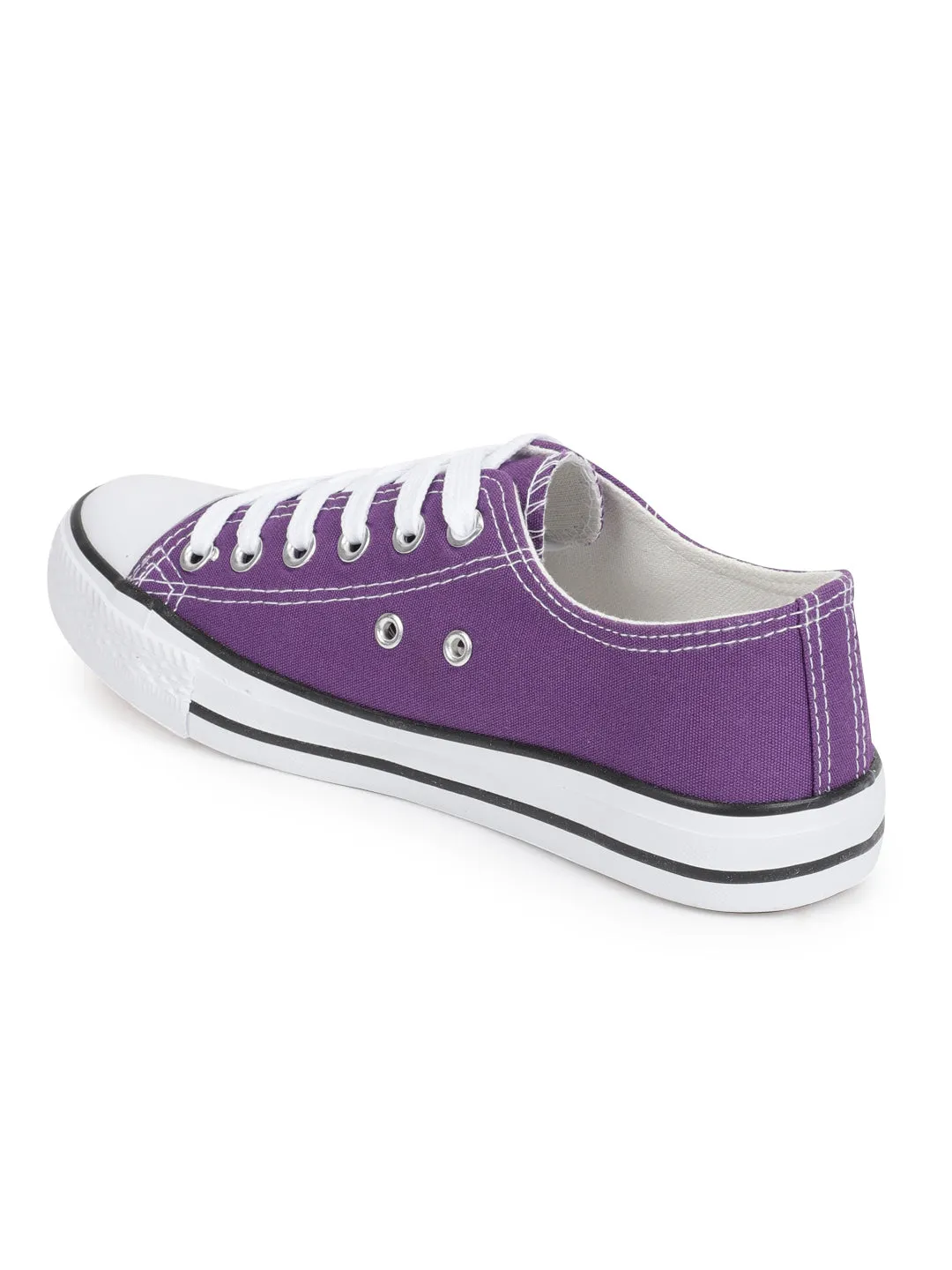 Purple Canvas Lace Up Sneakers (TC-CAN1-PUR)