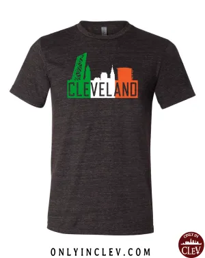 "Cleveland Irish Flats Skyline" design on Black